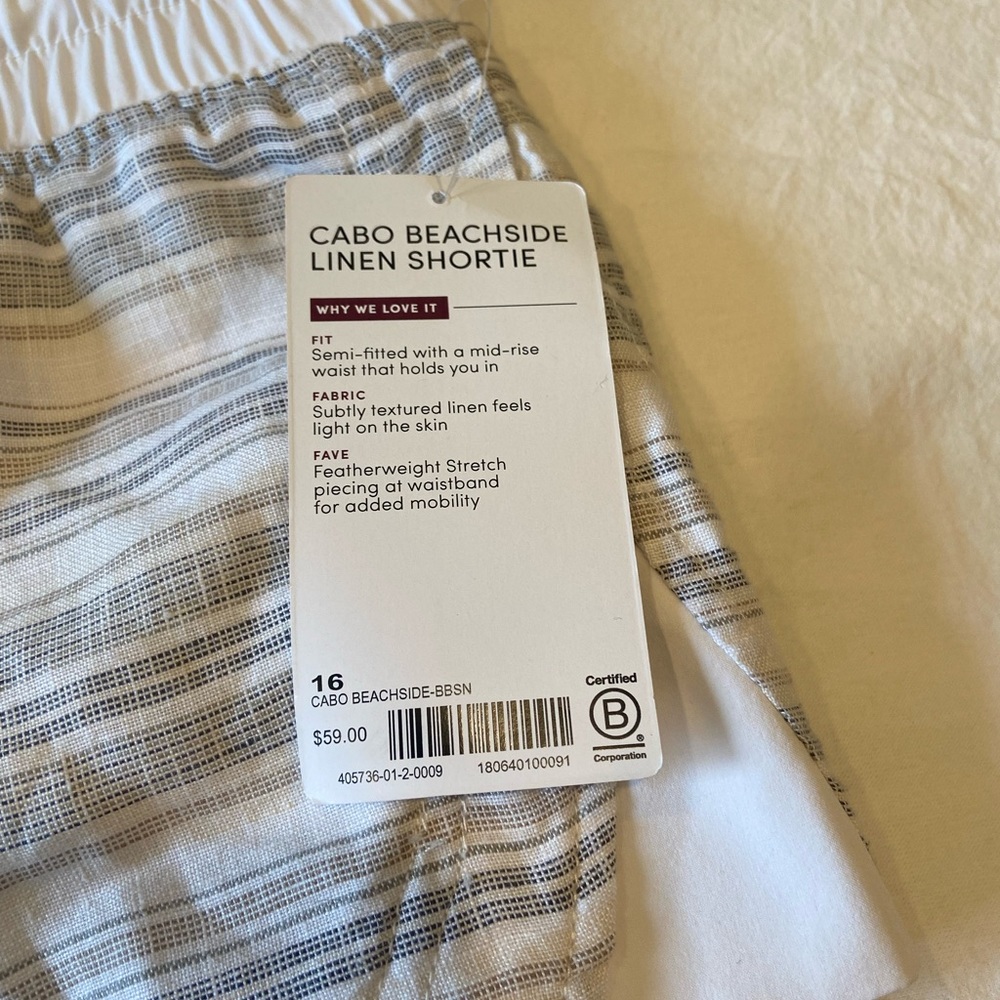 NET Athleta Cabo beachside linen shorts - size 16